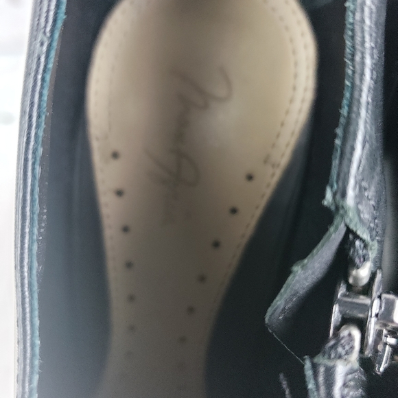 419iobe Max Azria NECI platform leather shootie bootie carved heel - Picture 5 of 15